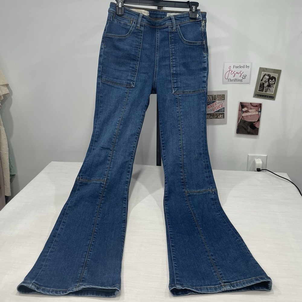 Pilcro Highrise Bootcut Sidezip Size 27 Anthropologie Denim Festival Hippie Boho